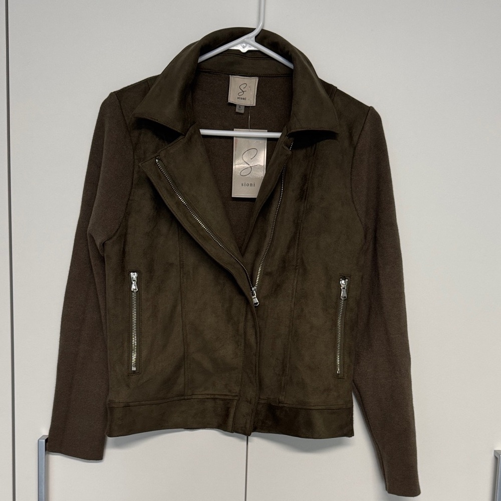 Sioni Chocolate Green Jacket for Women NWT